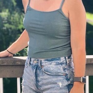 American Eagle Outfitters Sage Ribbed Camisole